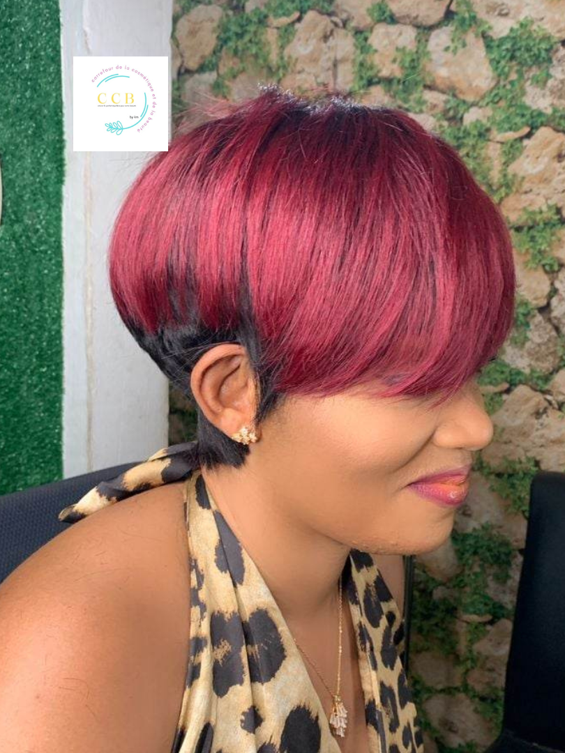 Mini Coupe Rihanna naturelle ( bordeaux )